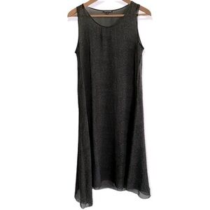 Eileen Fisher Sheer Silk Printed Asymmetrical Tunic Dress Size XSmall
